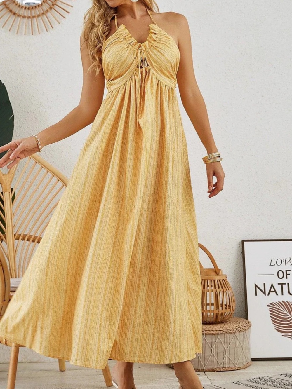 Zulily Bohemian Halter Maxi Dress